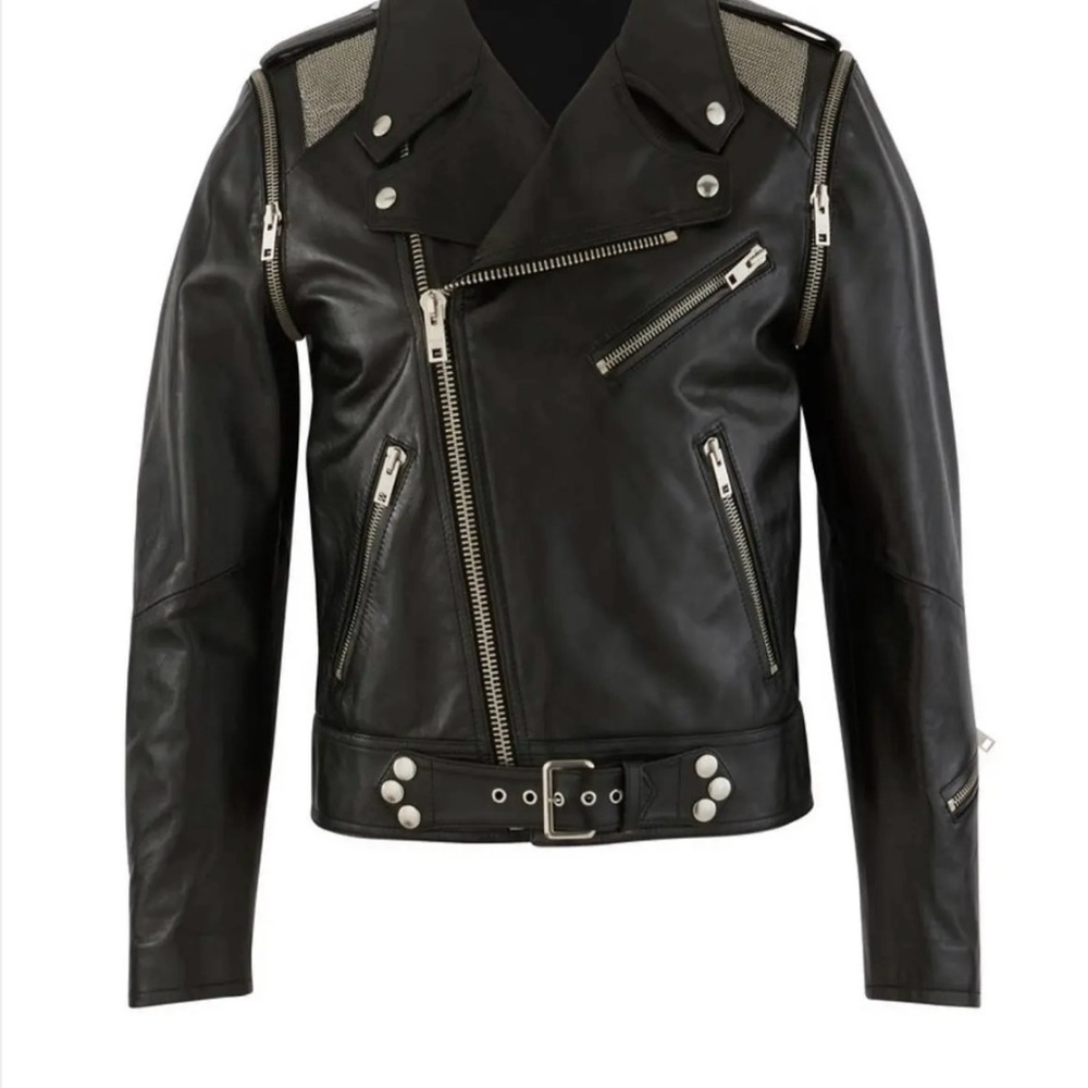 Very Rare Celine Paris Genuine Napa Lambskin Biker Jacket